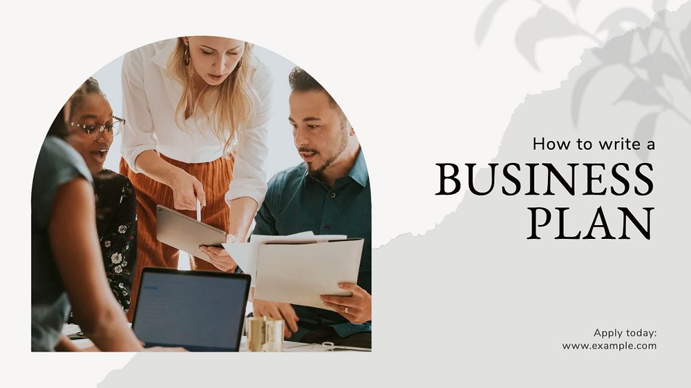 Business plan blog banner template, editable text & design