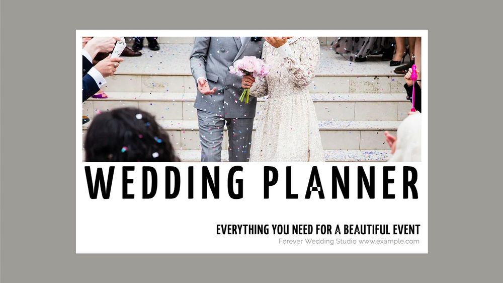 Wedding planner blog banner template, editable text