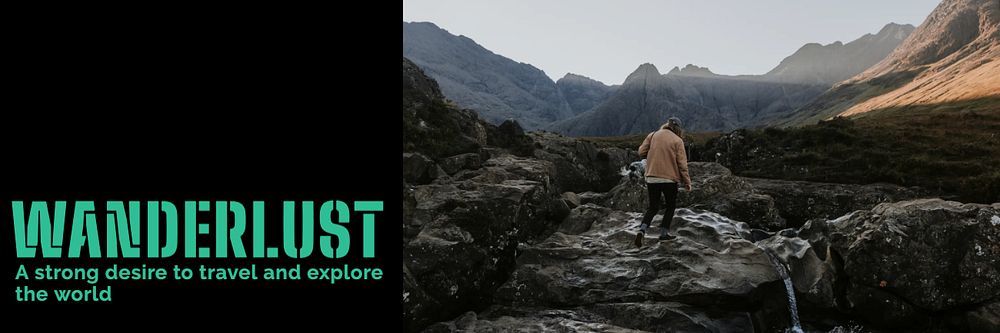 Wanderlust Twitter header template, customizable design