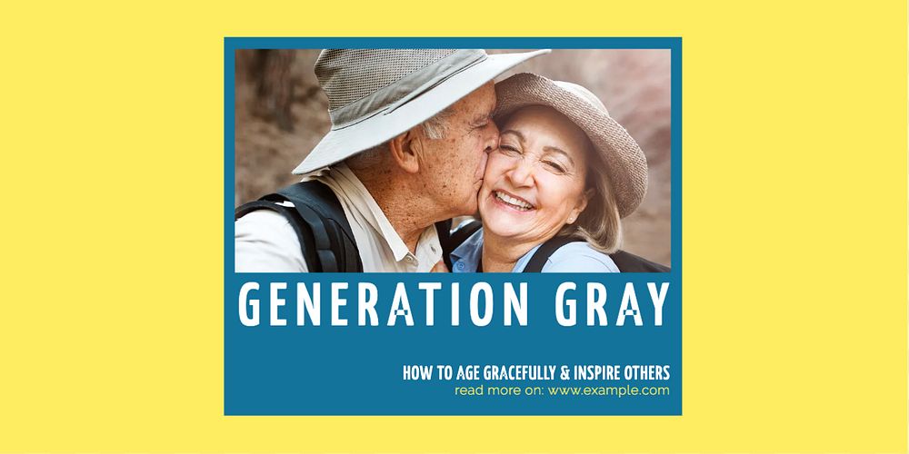 Generation gray Twitter ad template, editable text & design