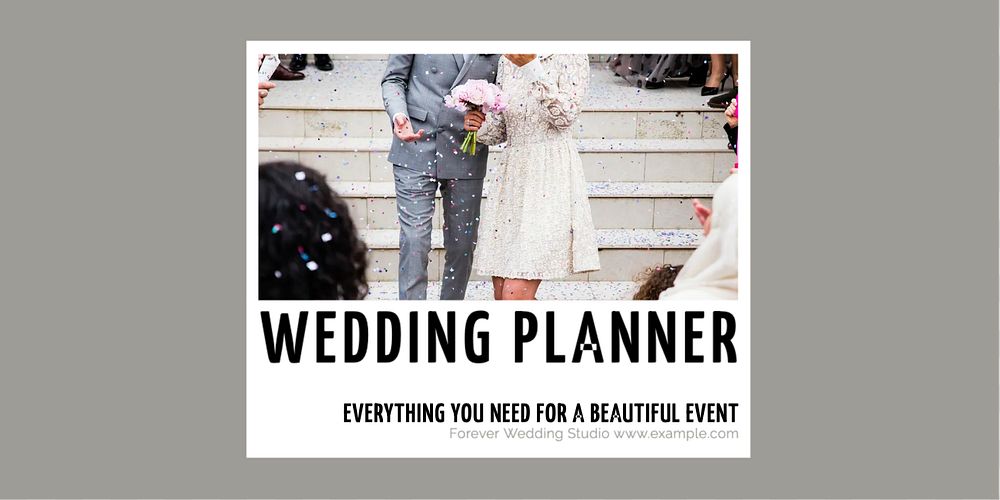 Wedding planner Twitter ad template, editable text & design