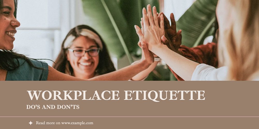 Workplace etiquette Twitter ad template, editable text & design