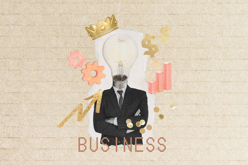 Business investment, editable collage remix