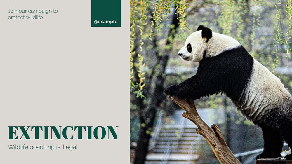 Wildlife extinction blog banner template, editable ad