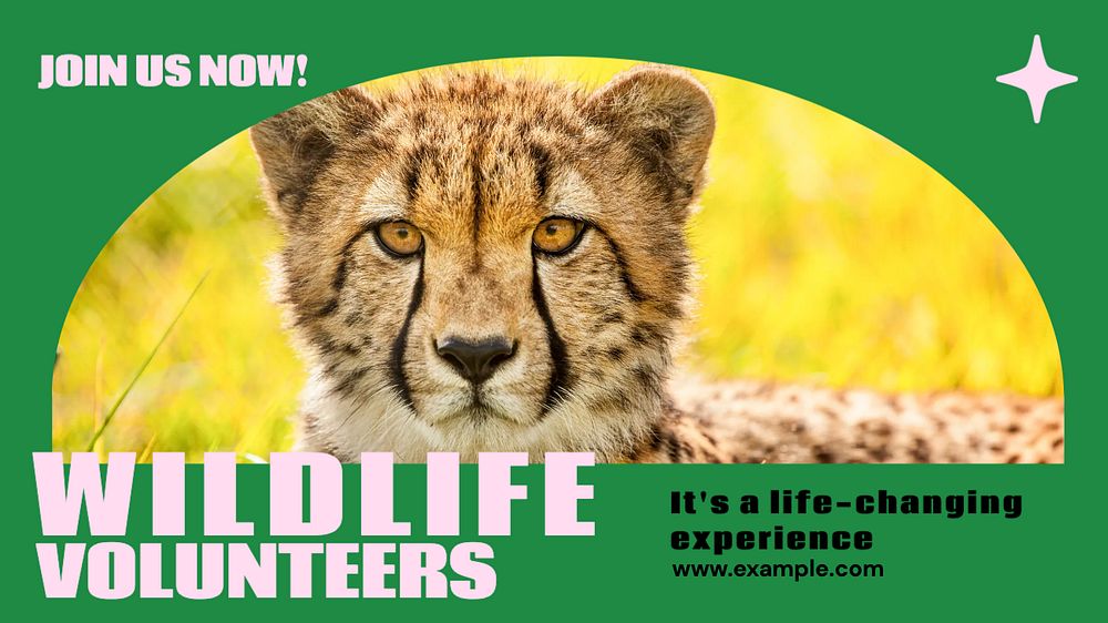 Wildlife volunteers blog banner template, editable ad