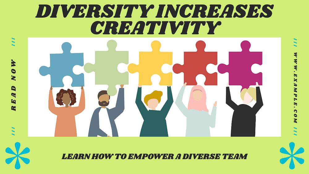 Business diversity inclusivity blog banner template, editable ad