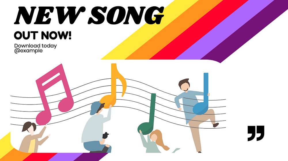 New song blog banner template, editable ad