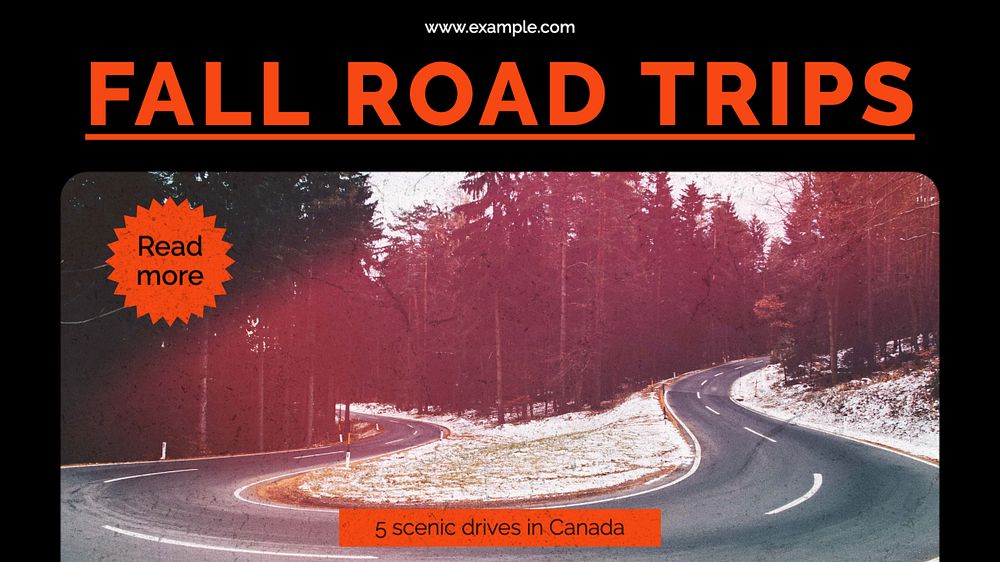 Fall road trip blog banner template, editable ad