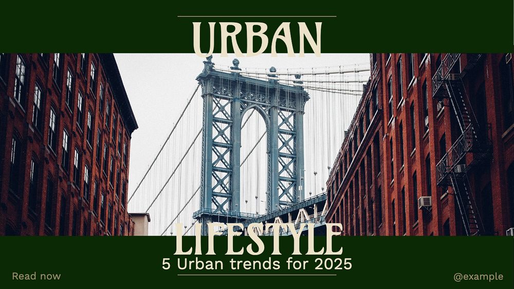 Urban lifestyle blog banner template, editable ad