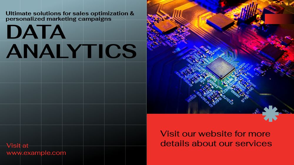 Data analytics blog banner template, editable ad