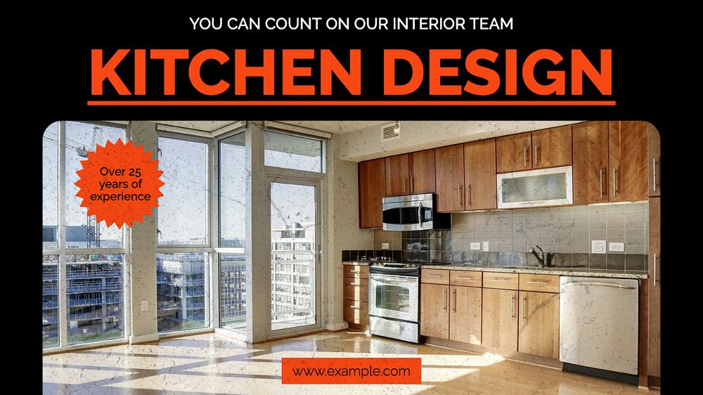 Kitchen design blog banner template, editable ad