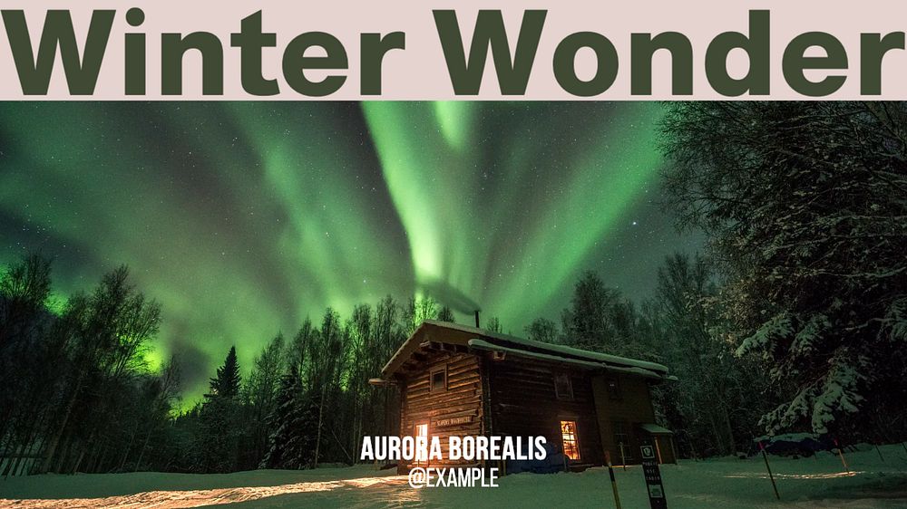 Aurora Borealis blog banner template, editable ad