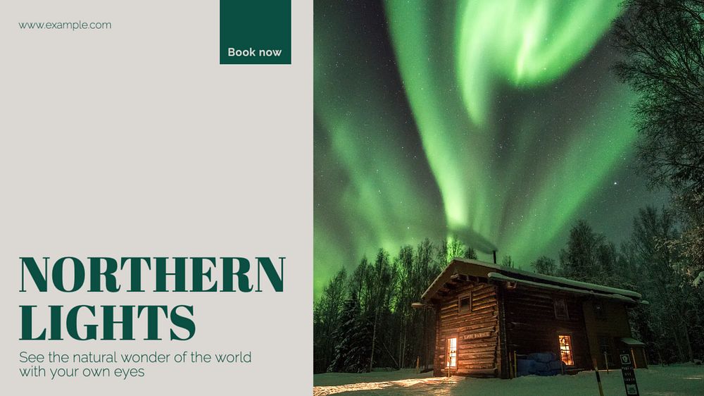 Northern Lights tour blog banner template, editable ad