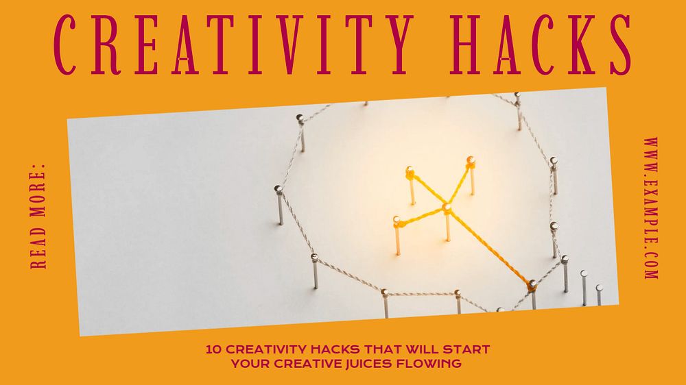 Creativity hacks blog banner template, editable ad