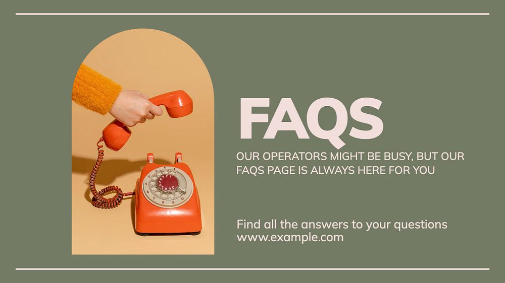 FAQs page blog banner template, editable ad