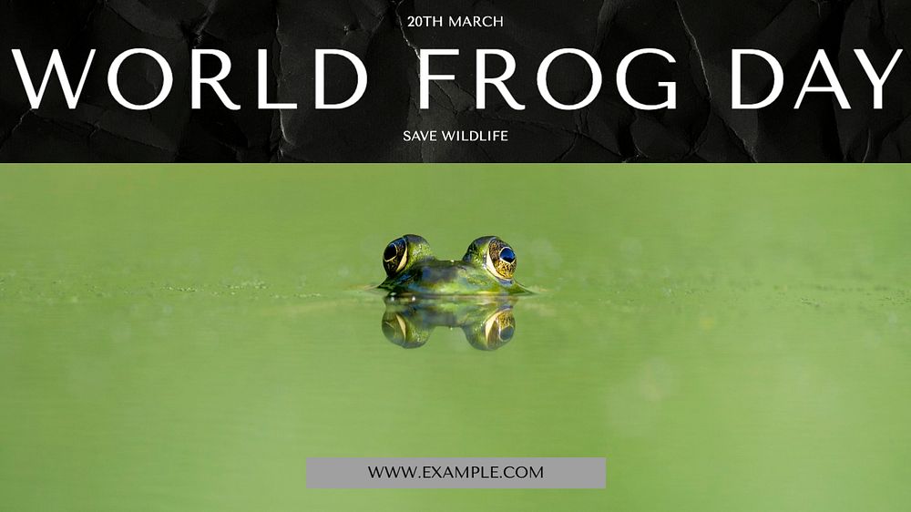 World frog day blog banner template, editable ad