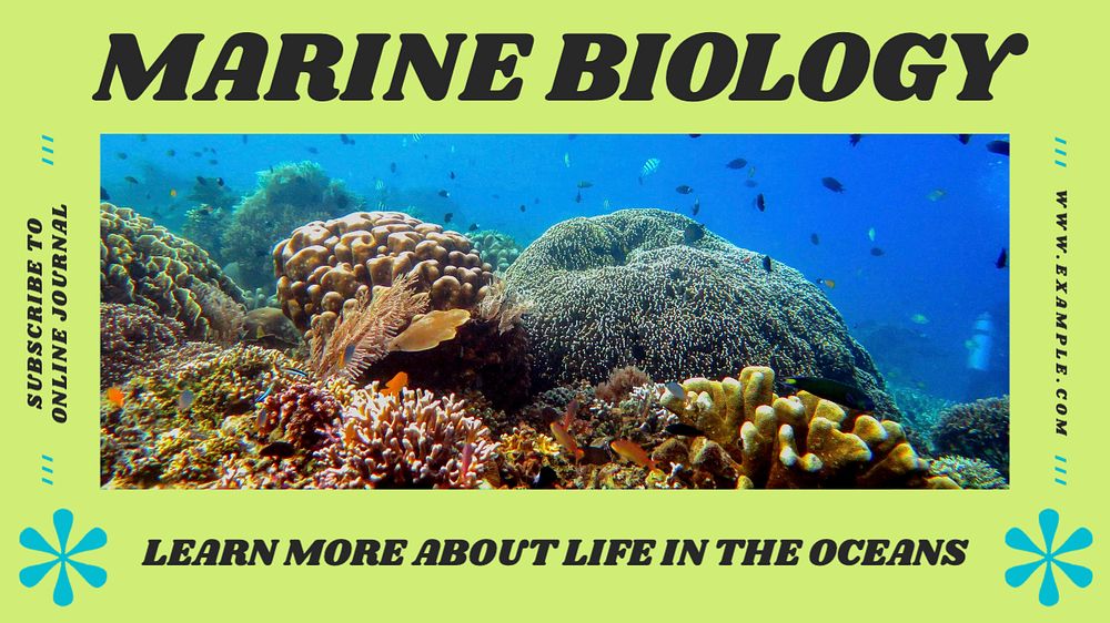 Marine biology blog banner template, editable ad