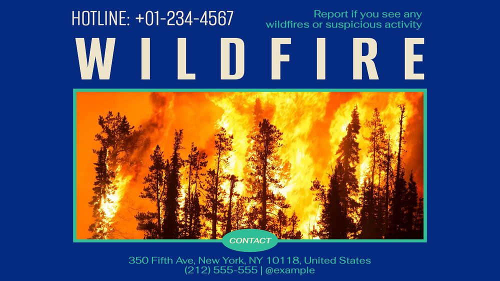 Forest fire global warming blog banner template, editable ad