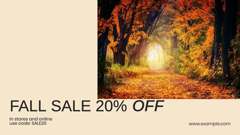 Fall sale blog banner template, editable text & design