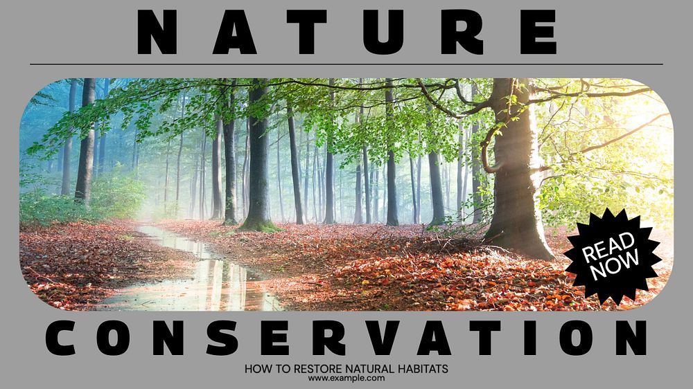 Nature conservation blog banner template, editable ad