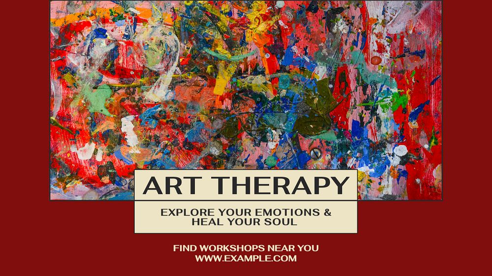 Art therapy blog banner template, editable ad