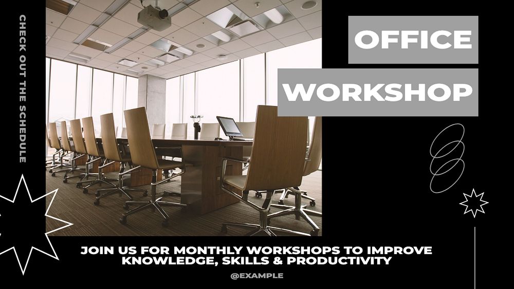 Corporate workshop blog banner template, editable ad