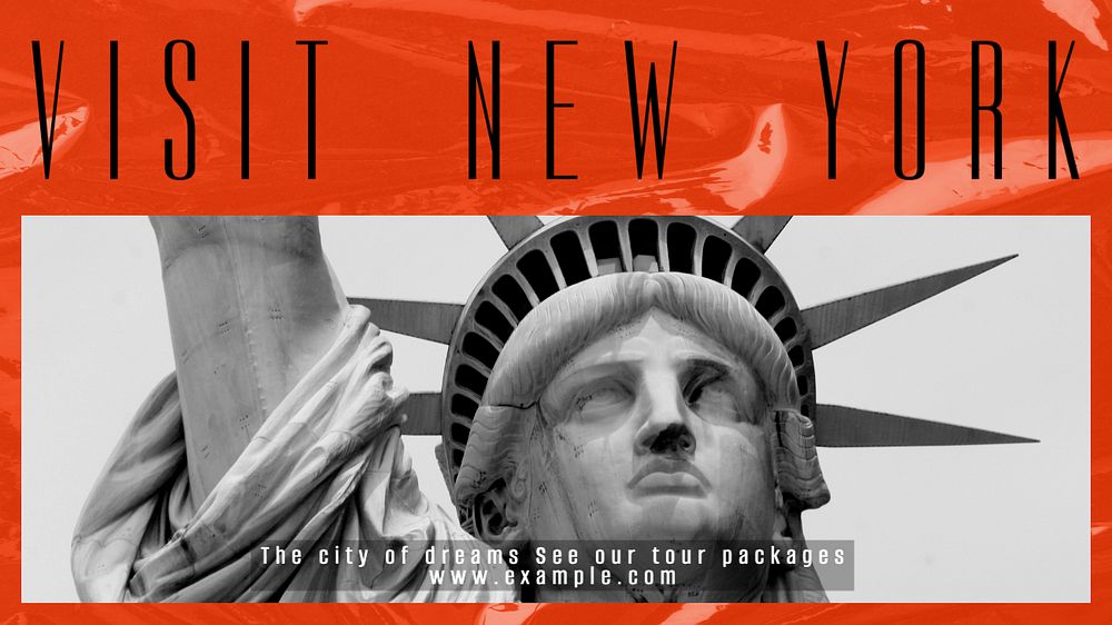 New York travel blog banner template, editable ad