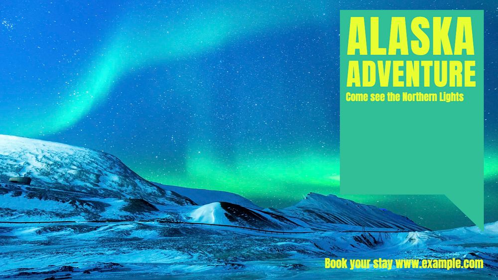 Alaska adventure blog banner template, editable ad