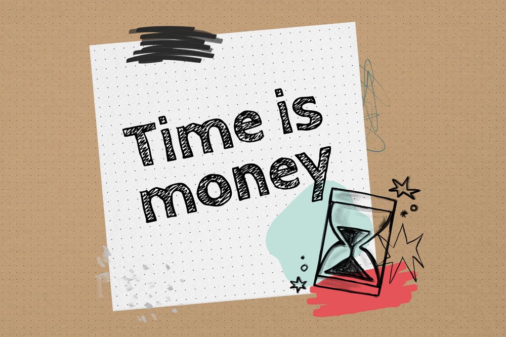 Time is money word, editable design