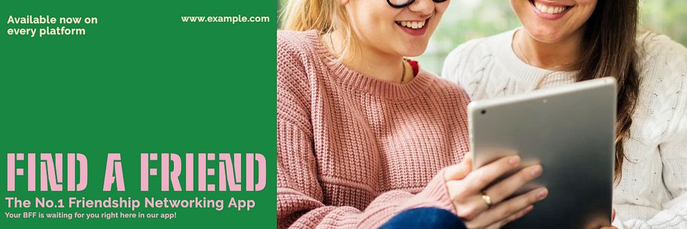 Find a friend email header template, editable design