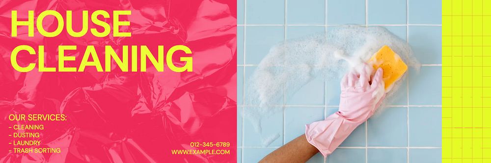 Cleaning service email header template, editable design