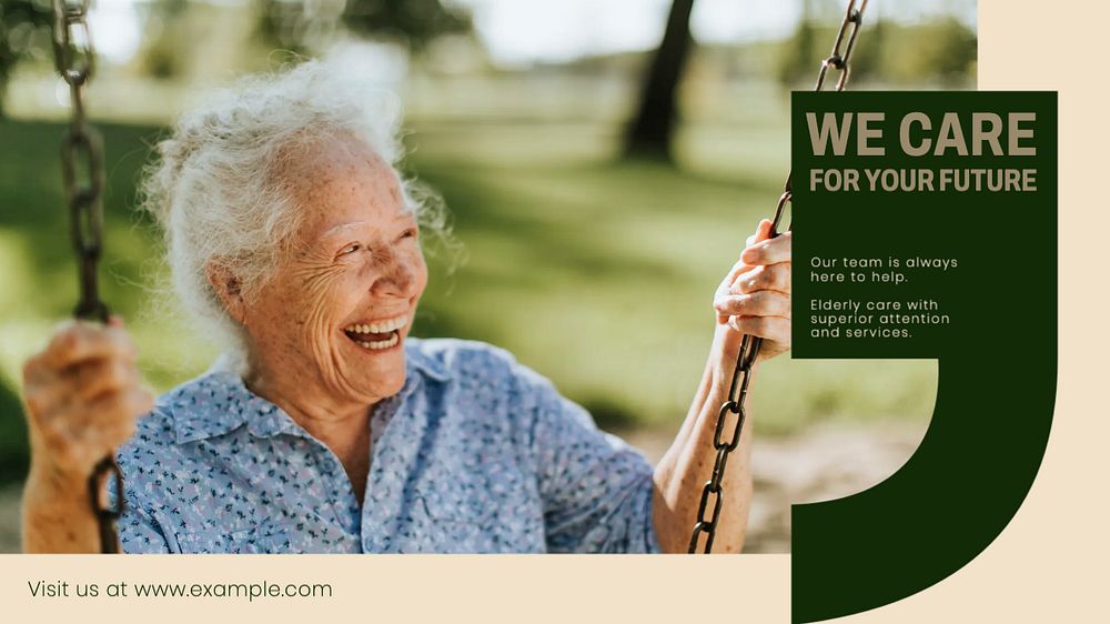 Elderly care blog banner template, editable design