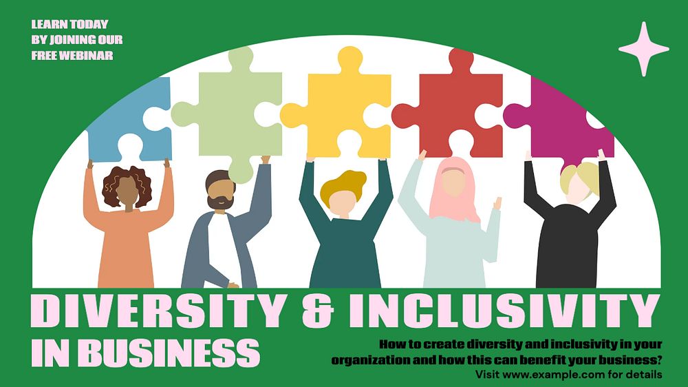 Business diversity inclusivity blog banner template, editable ad