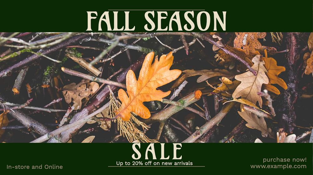 Fall season promotion blog banner template, editable ad