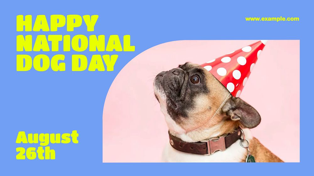 Dog day blog banner template, editable ad