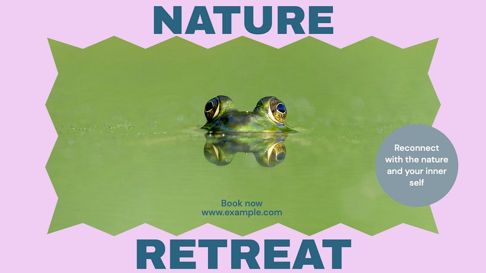 Nature retreat blog banner template, editable ad