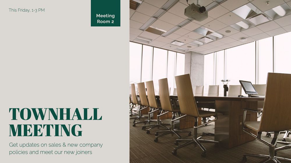 Townhall meeting blog banner template, editable ad