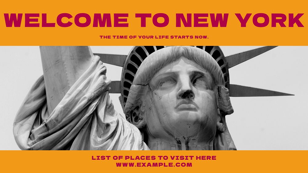 New York blog banner template, editable ad