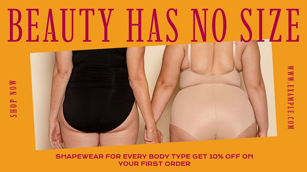 Body positivity blog banner template, editable ad