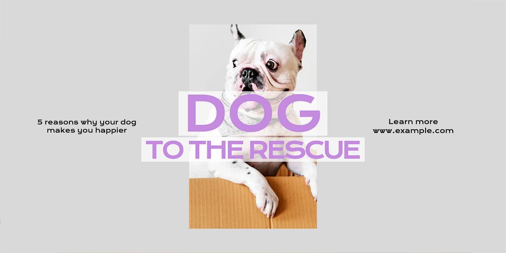 Dog Twitter post template, editable text