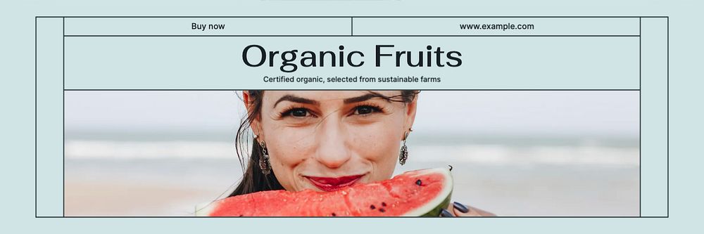 Organic fruits email header template, editable design