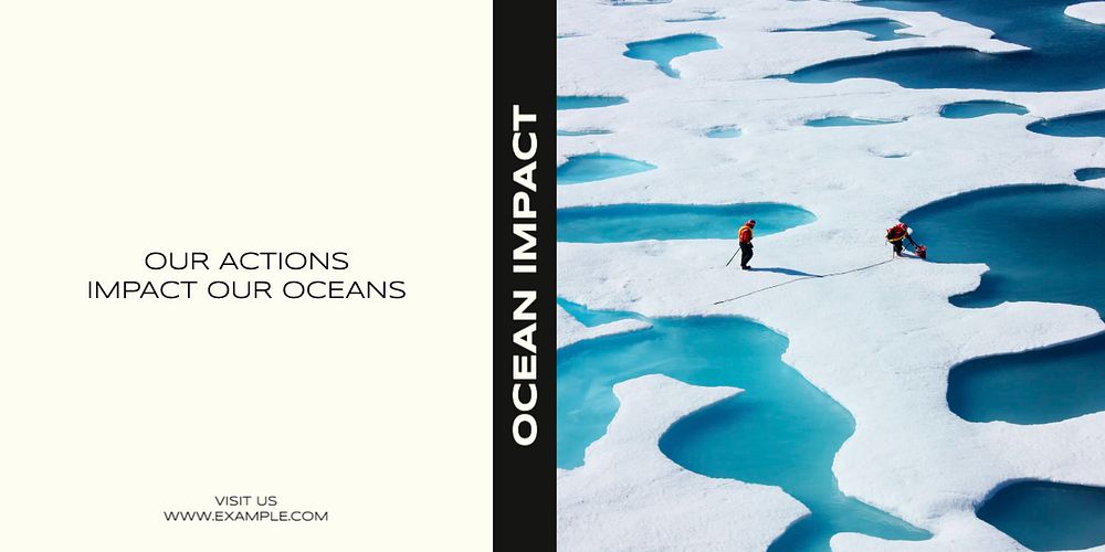 Ocean impact Twitter ad template, editable text & design