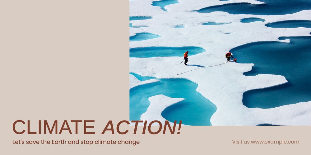 Climate action Twitter ad template, editable text & design