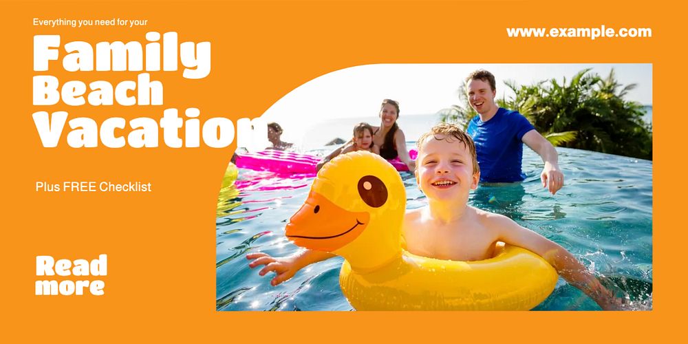 Family vacation Twitter post template, editable text