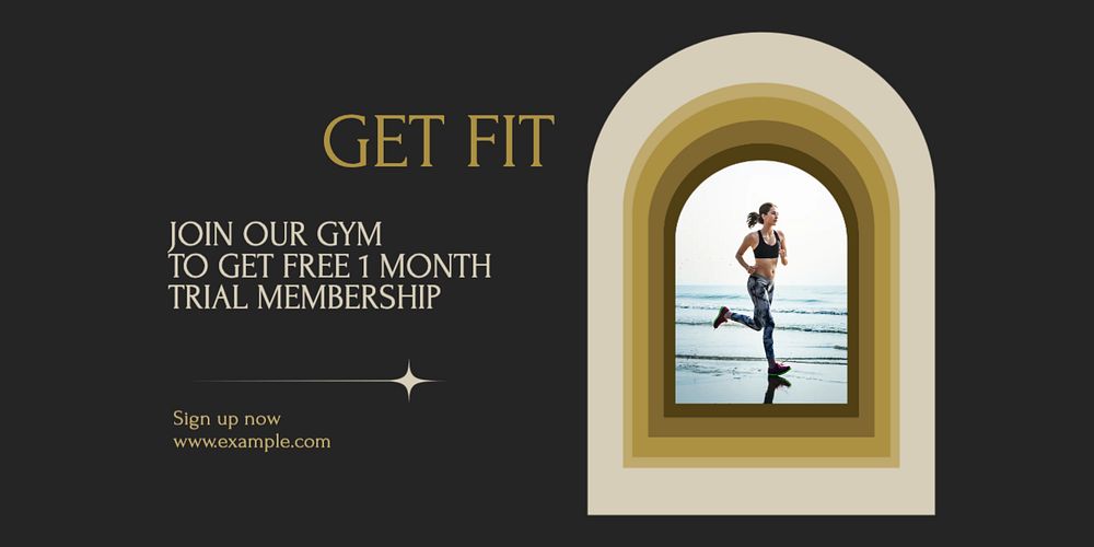 Get fit Twitter ad template, editable text & design