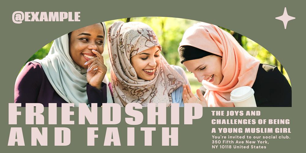 Friendship and faith Twitter post template, editable text