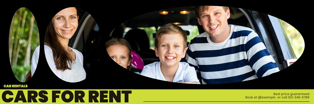 Car for rent email header template, editable design