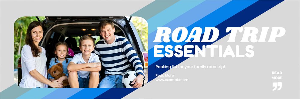 Family road trip email header template, editable design
