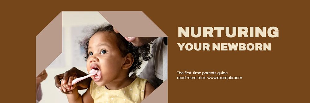 Newborn nurturing email header template, editable design