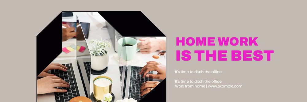Remote work email header template, editable design